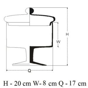 Bomboniera szklana na nodze Fi17 cm H-20 cm - obrazek 2