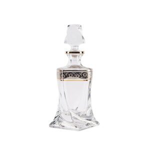 Zestaw do likieru wódki ze szkła kryształowego 6+1 QUADRO ZŁOTO-PLATYNA Bohemia - obrazek 3