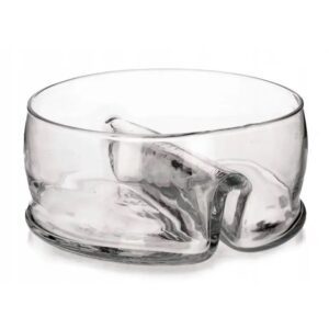 Salaterka szklana dzielona na 2 z wałkiem 17 cm EDWANEX - obrazek 1