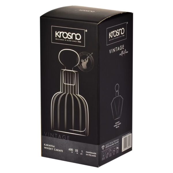F096015065008010-Ryflowana-karafka-Vintage-650-ml-Krosno-opakowanie