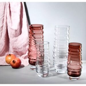 Wazon ryflowany w kolorze burgund 25 cm - obrazek 2