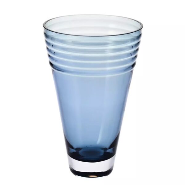 Granatowy wazon stożkowy ryflowany 25 cm