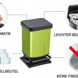 Kosz na śmieci 20L PASO zielony - obrazek 3