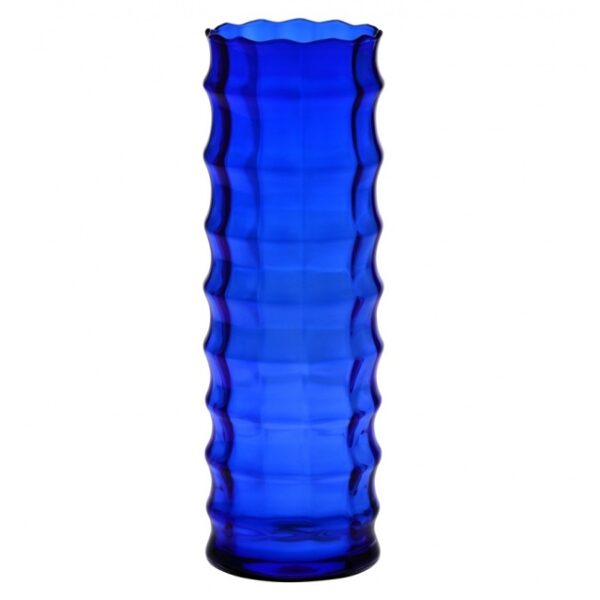 Wazon w optyku pionowym h-35 cm, kobalt