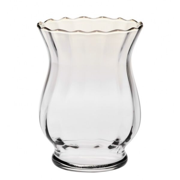 Wazon z pionowym optykiem, h- 20 cm, dymno-niebies