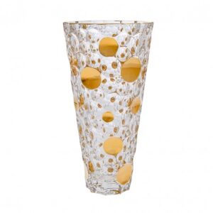 LISBOA GOLD WAZON 310MM – kryształowy wazon z pozłacanym zdobieniem - obrazek 1