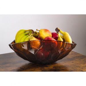 Kryształowa misa dekoracyjna-Honey Comb Smokey Honey - obrazek 2