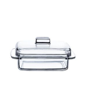 Szklana maselnica z pokrywką 16,3x11,1x8 cm NINA Jasło - obrazek 1