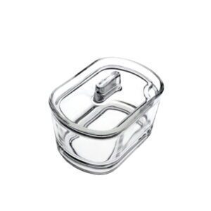 Cukiernica szklana owalna z miejscem na łyżeczkę 12,9cm - obrazek 4