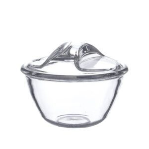 Cukiernica szklana z pokrywką z miejscem na łyżeczkę 12cm - obrazek 1