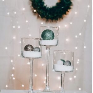 Świecznik na nodze szklany 40 cm - obrazek 5