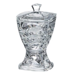 Bomboniera kryształowa na nodze 24,5 cm FACET - obrazek 1