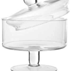 Bomboniera szklana na nodze Fi17 cm H-20 cm - obrazek 1