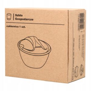 Cukiernica szklana z pokrywką z miejscem na łyżeczkę 12cm - obrazek 3