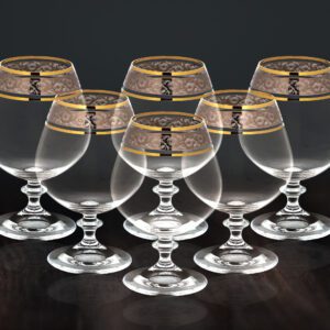 Kieliszki do koniaku 6x400 ml ANGELA ZŁOTO-PLATYNA - obrazek 2