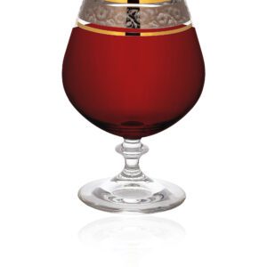 Kieliszki do koniaku 6x400 ml ANGELA ZŁOTO-PLATYNA - obrazek 4