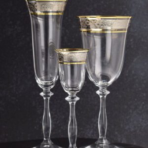 Kieliszki do nalewek 6x60 ml ANGELA ZŁOTO-PLATYNA - obrazek 3