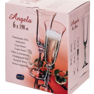 Kieliszki do szampana 6x190 ml ANGELA ZŁOTO-PLATYNA - obrazek 2