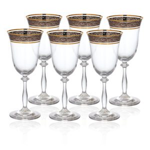 Kieliszki do wina 6x250 ml ANGELA ZŁOTO-PLATYNA - obrazek 1