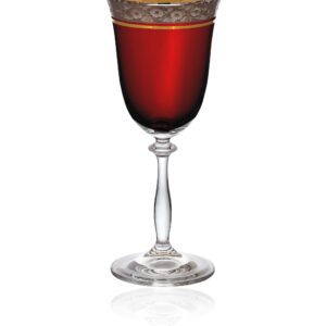 Kieliszki do wina 6x350 ml ANGELA ZŁOTO-PLATYNA - obrazek 2