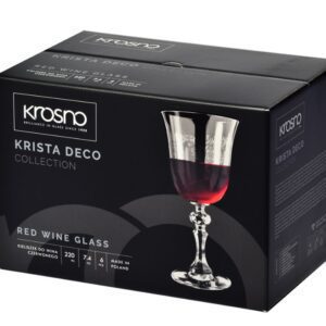 Kieliszki do wina czerwonego 6x220ml Krista deco - obrazek 3