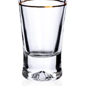 KIELISZKI DO WÓDKI ZESTAW 6SZT  25ML ZŁ PASEK - obrazek 2