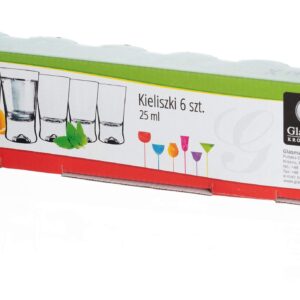 KIELISZKI DO WÓDKI ZESTAW 6SZT  25ML ZŁ PASEK - obrazek 5