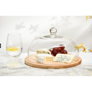 Klosz z drewnianą paterą Glamour Ø 28,5 cm - obrazek 2