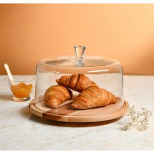 Klosz z drewnianą paterą obrotową Glamour Ø 33 cm - obrazek 3