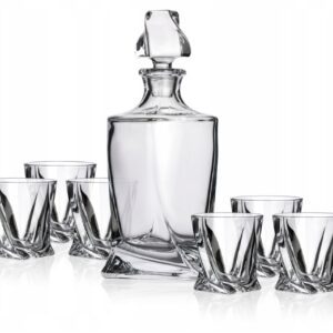 Komplet do whisky 6 szklanek 340 ml+ karafka 850 ml QUADRO - obrazek 2