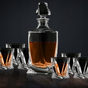 Komplet do whisky 6 szklanek 340 ml+ karafka 850 ml QUADRO - obrazek 3