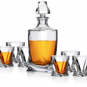 Komplet do whisky 6 szklanek 340 ml+ karafka 850 ml QUADRO - obrazek 1