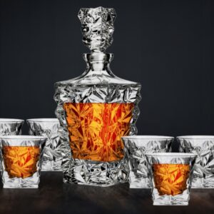 Karafka kryształowa do whisky 900 ml GLACIER - obrazek 3