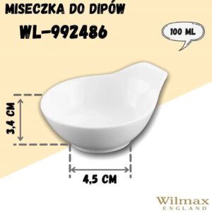 Miseczka do dipów 10,5 cm, 100 ml porcelana Wilmax - obrazek 2
