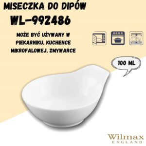 Miseczka do dipów 10,5 cm, 100 ml porcelana Wilmax - obrazek 4