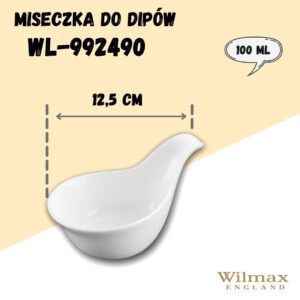 Miseczka do dipów 12,5 cm, 100 ml porcelana Wilmax - obrazek 3