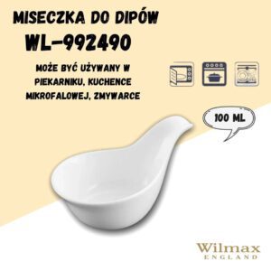 Miseczka do dipów 12,5 cm, 100 ml porcelana Wilmax - obrazek 5