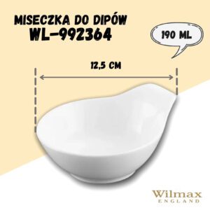 Miseczka do dipów 12,5 cm, 190 ml porcelana Wilmax - obrazek 3