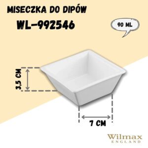 Naczynie do dipów 7,5x7,5x3,5cm 90ml  porcelana - obrazek 2