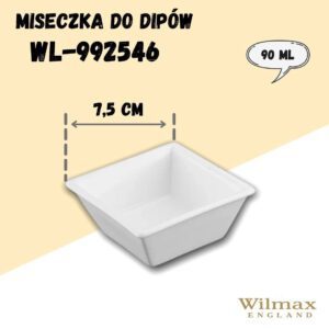 Naczynie do dipów 7,5x7,5x3,5cm 90ml  porcelana - obrazek 3