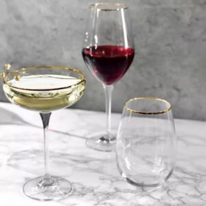 Kieliszki płaskie do szampana 6x240 ml Harmony Gold - obrazek 5