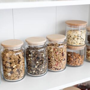 Pojemnik 1220 ml szklany z drewnianą pokrywką ECO - obrazek 4