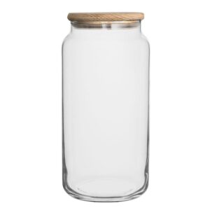 Pojemnik 1220 ml szklany z drewnianą pokrywką ECO - obrazek 1