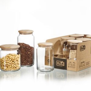 Pojemnik 1220 ml szklany z drewnianą pokrywką ECO - obrazek 7
