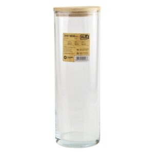Pojemnik 1830 ml szklany z drewnianą pokrywką ECO - obrazek 3
