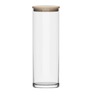 Pojemnik 1830 ml szklany z drewnianą pokrywką ECO - obrazek 1