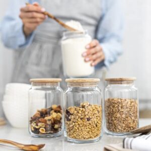 Pojemnik szklany 500 ml z drewnianą pokrywką ECO - obrazek 5