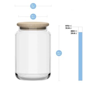 Pojemnik 880 ml szklany z drewnianą pokrywką ECO - obrazek 2