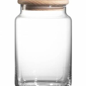 Pojemnik 880 ml szklany z drewnianą pokrywką ECO - obrazek 1