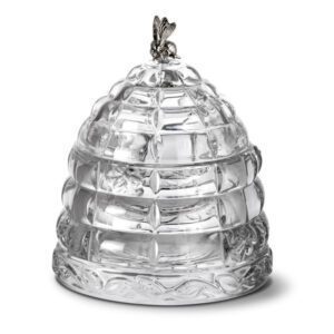 Pojemnik na miód z pszczółką i drewnianym nabierakiem do miodu GOLD BEE - obrazek 2